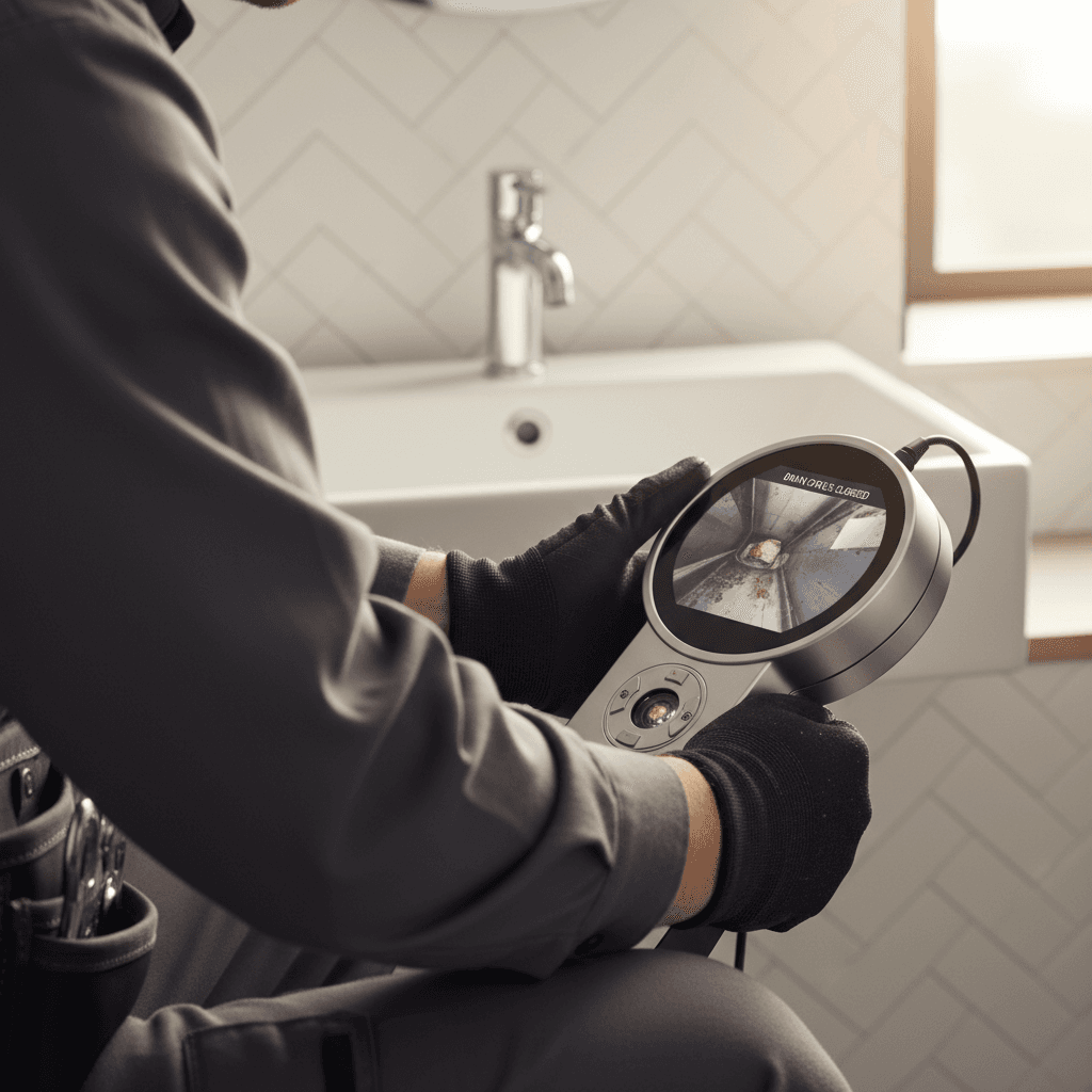 Plumber working on pipe repair